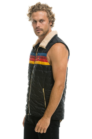 MEN'S 4 STRIPE VEST - BLACK Vest Aviator Nation