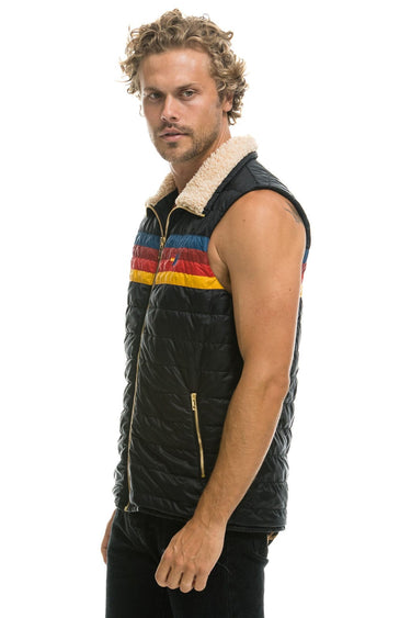 MEN'S 4 STRIPE VEST - BLACK Vest Aviator Nation