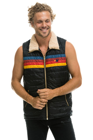 MEN'S 4 STRIPE VEST - BLACK Vest Aviator Nation