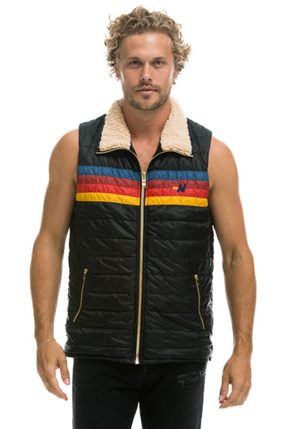 MEN'S 4 STRIPE VEST - BLACK Vest Aviator Nation
