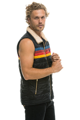 MEN'S 4 STRIPE VEST - BLACK Vest Aviator Nation
