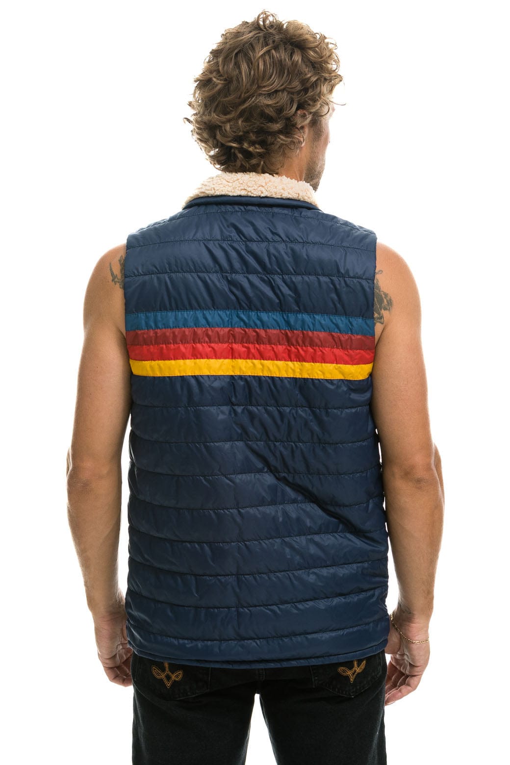 MEN'S 4 STRIPE VEST - NAVY Vest Aviator Nation