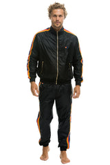 MEN'S 4 STRIPE WIND PANT - BLACK Men's Sweatpants Aviator Nation