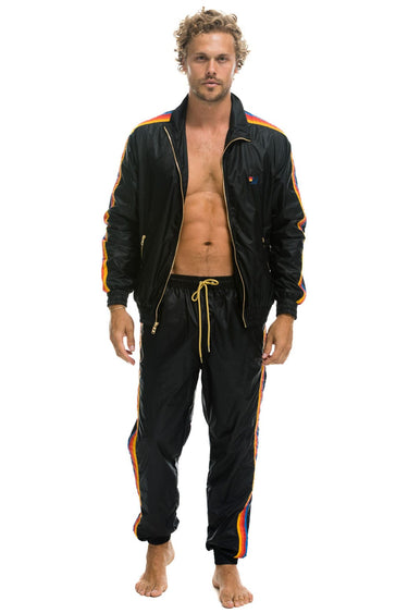 MEN'S 4 STRIPE WIND PANT - BLACK Outerwear Aviator Nation