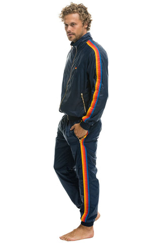 MEN'S 4 STRIPE WIND PANT - NAVY Men's Sweatpants Aviator Nation