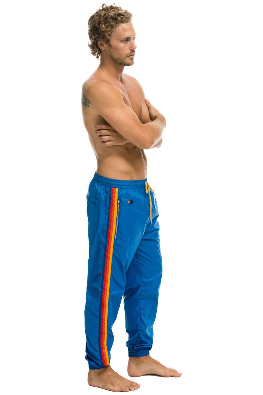 MEN'S 4 STRIPE WIND PANT - SNORKEL BLUE Outerwear Aviator Nation