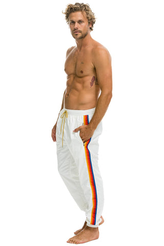 MEN'S 4 STRIPE WIND PANT - WHITE Outerwear Aviator Nation