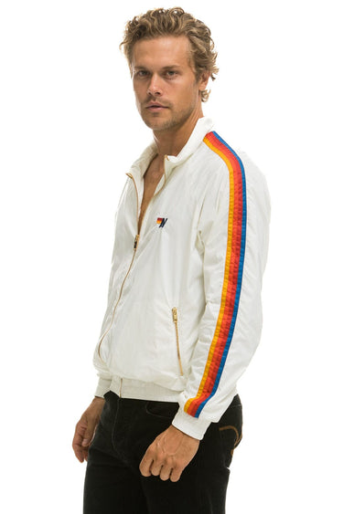 MEN'S 4 STRIPE WINDBREAKER - WHITE Jacket Aviator Nation