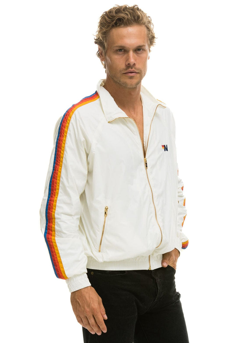 MEN'S 4 STRIPE WINDBREAKER - WHITE Jacket Aviator Nation