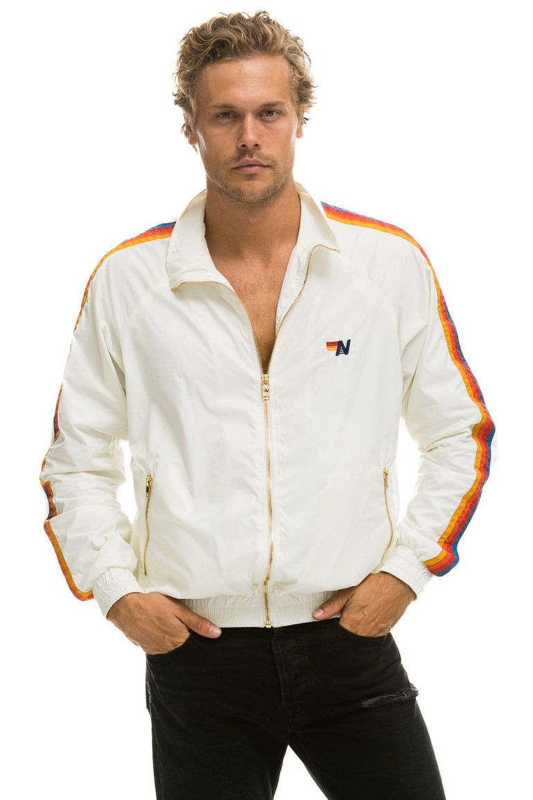 MEN'S 4 STRIPE WINDBREAKER - WHITE Jacket Aviator Nation