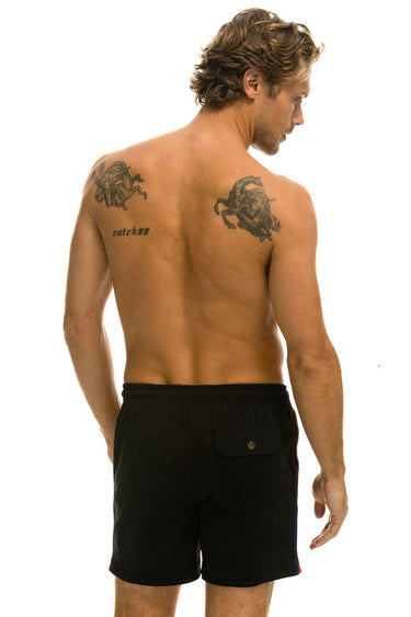 MEN'S 5 STRIPE FLEX SHORTS - BLACK Men's Board Shorts Aviator Nation