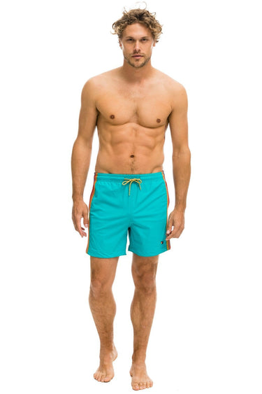 MEN'S 5 STRIPE FLEX SHORTS - JADE Men's Board Shorts Aviator Nation