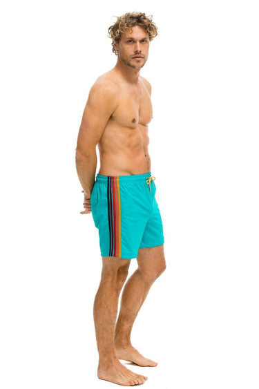 MEN'S 5 STRIPE FLEX SHORTS - JADE Men's Board Shorts Aviator Nation