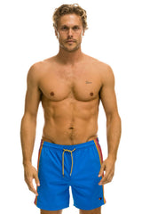 MEN'S 5 STRIPE FLEX SHORTS - PARROT BLUE Men's Board Shorts Aviator Nation