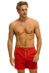 MEN'S 5 STRIPE FLEX SHORTS - RED Men's Board Shorts Aviator Nation