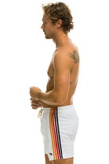 MEN'S 5 STRIPE FLEX SHORTS - WHITE Men's Board Shorts Aviator Nation