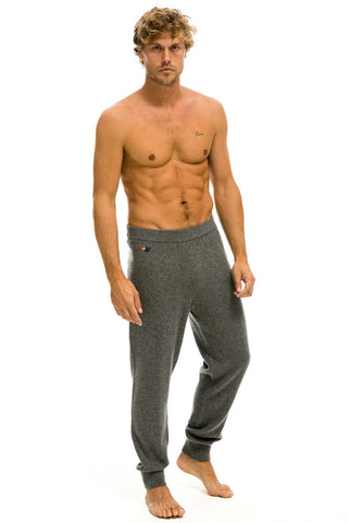MEN'S BOLT CASHMERE LIGHT SWEATER PANT - DEEP HEATHER // BLACK BOLT Men's Sweatpants Aviator Nation
