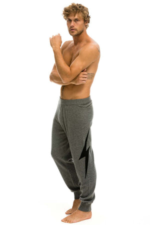 MEN'S BOLT CASHMERE LIGHT SWEATER PANT - DEEP HEATHER // BLACK BOLT