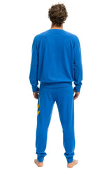 MEN'S BOLT CASHMERE LIGHT SWEATER PANT - VINTAGE BLUE // GOLD BOLT Men's Sweatpants Aviator Nation