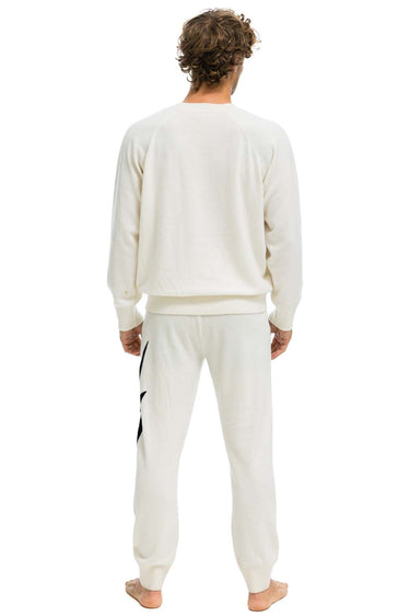 MEN'S BOLT CASHMERE LIGHT SWEATER PANT - VINTAGE WHITE // BLACK BOLT Men's Sweatpants Aviator Nation