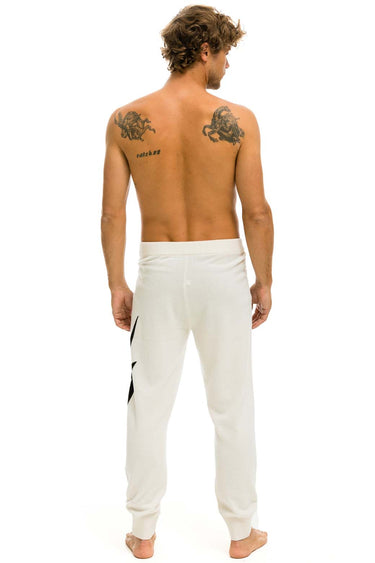 MEN'S BOLT CASHMERE LIGHT SWEATER PANT - VINTAGE WHITE // BLACK BOLT Men's Sweatpants Aviator Nation