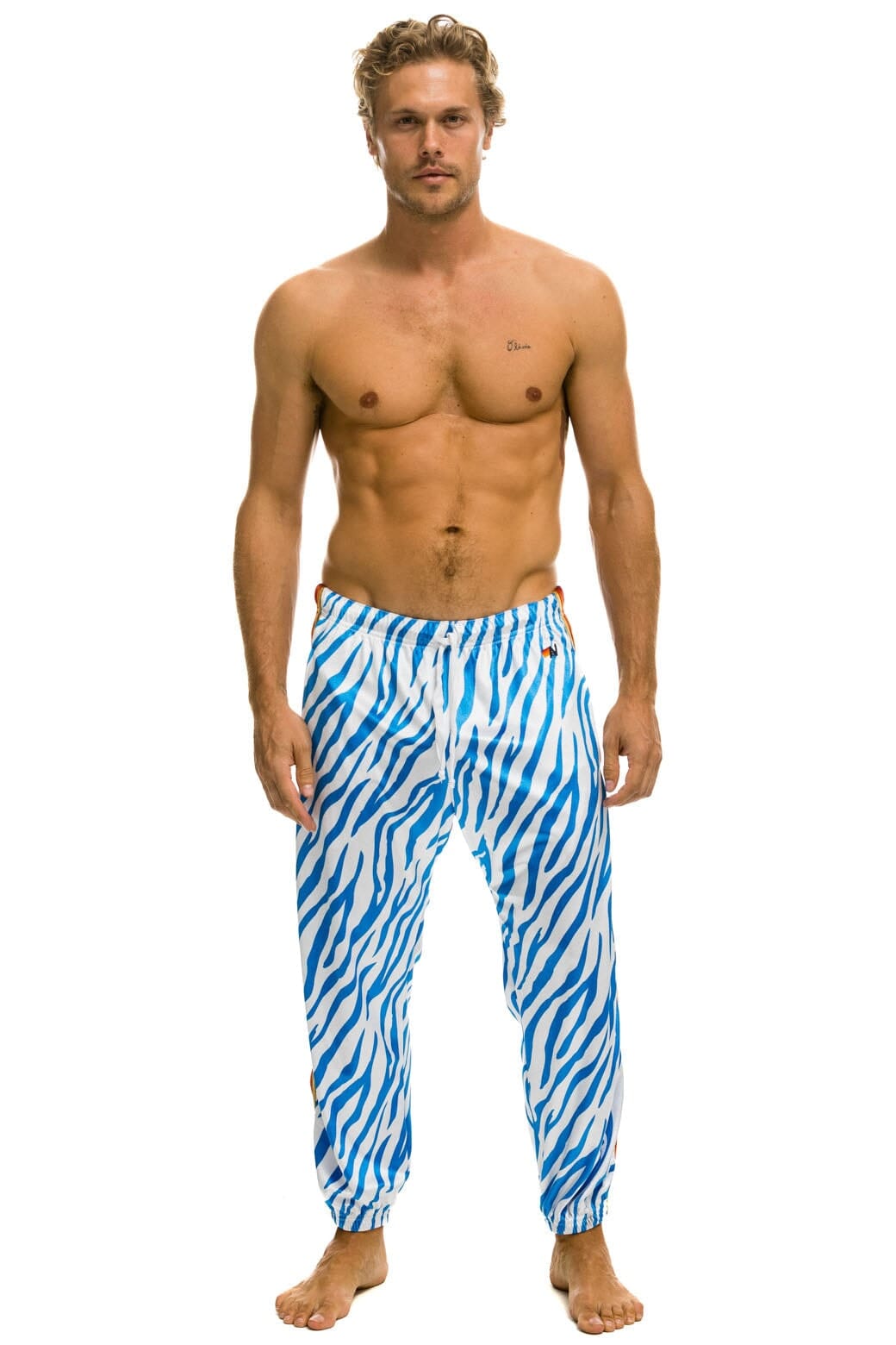 MEN'S CLASSIC VELVET SWEATPANTS - BLUE TIGER Mens Sweatpants Aviator Nation