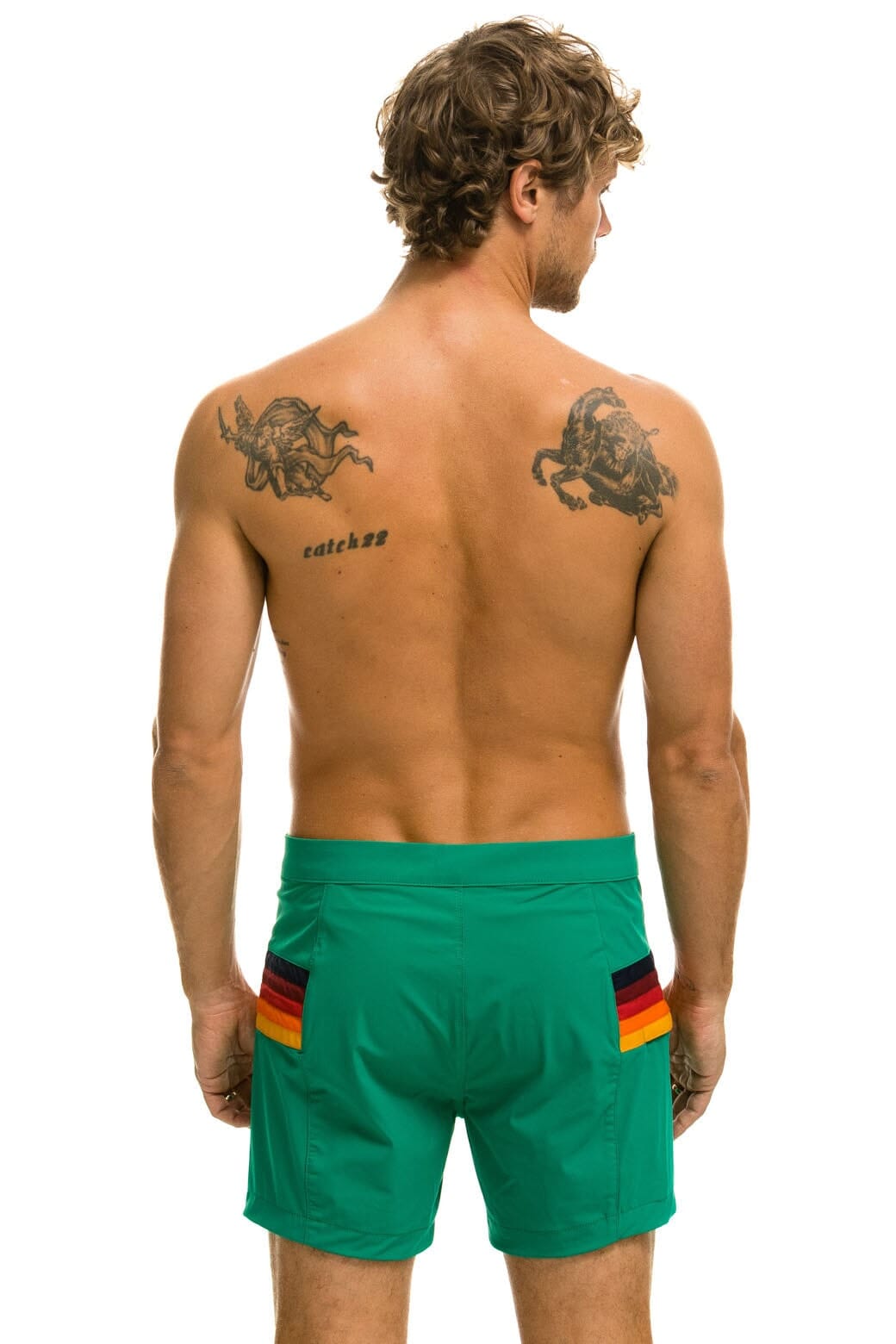MEN'S HORIZONTAL 5 STRIPE FLEX SHORTS - AMAZON Men's Board Shorts Aviator Nation