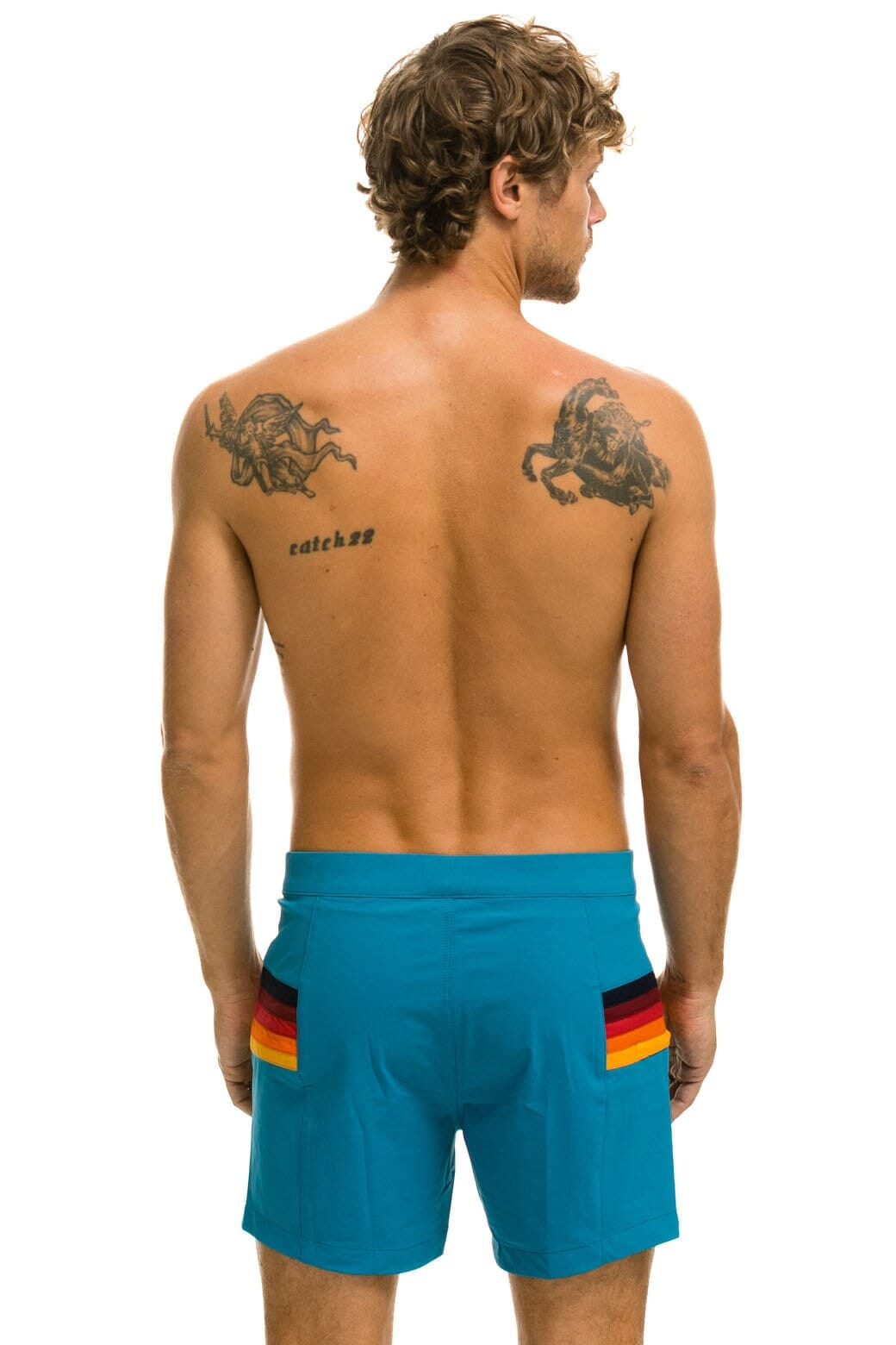 MEN'S HORIZONTAL 5 STRIPE FLEX SHORTS - ANTIGUA Men's Board Shorts Aviator Nation