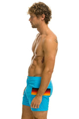 MEN'S HORIZONTAL 5 STRIPE FLEX SHORTS - NEON BLUE Men's Board Shorts Aviator Nation