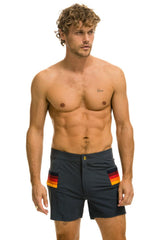 MEN'S HORIZONTAL 5 STRIPE FLEX SHORTS - TITANIUM Men's Board Shorts Aviator Nation