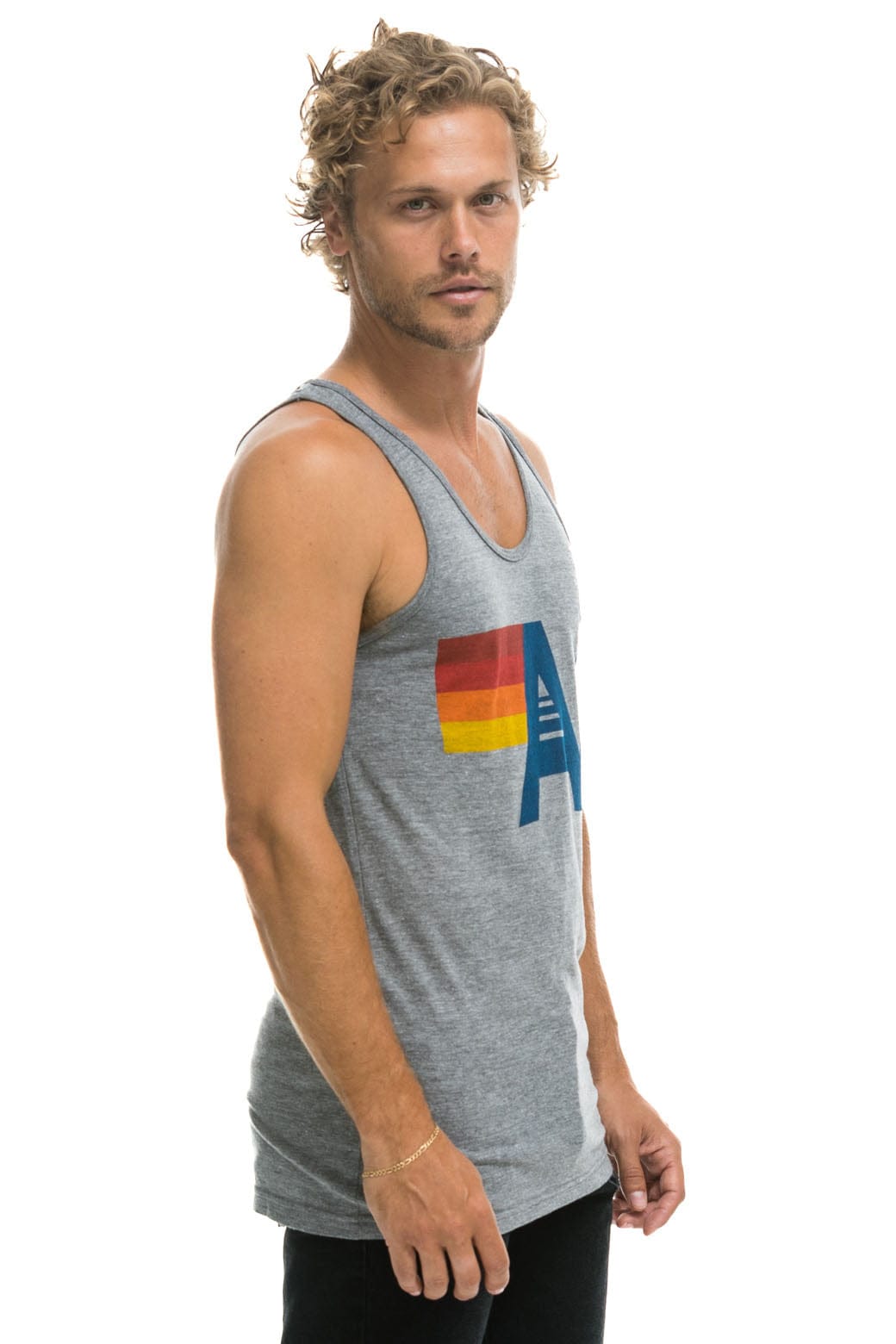 MEN'S LOGO TANK - HEATHER GREY Men's Tank Aviator Nation