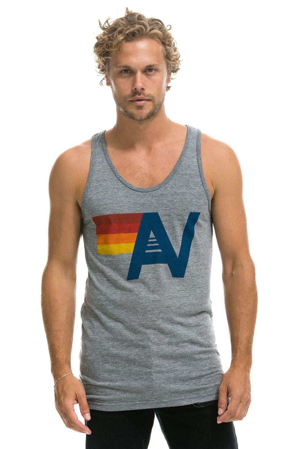 MEN'S LOGO TANK - HEATHER GREY Men's Tank Aviator Nation