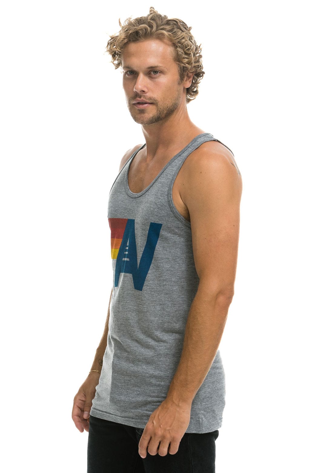 MEN'S LOGO TANK - HEATHER GREY Men's Tank Aviator Nation