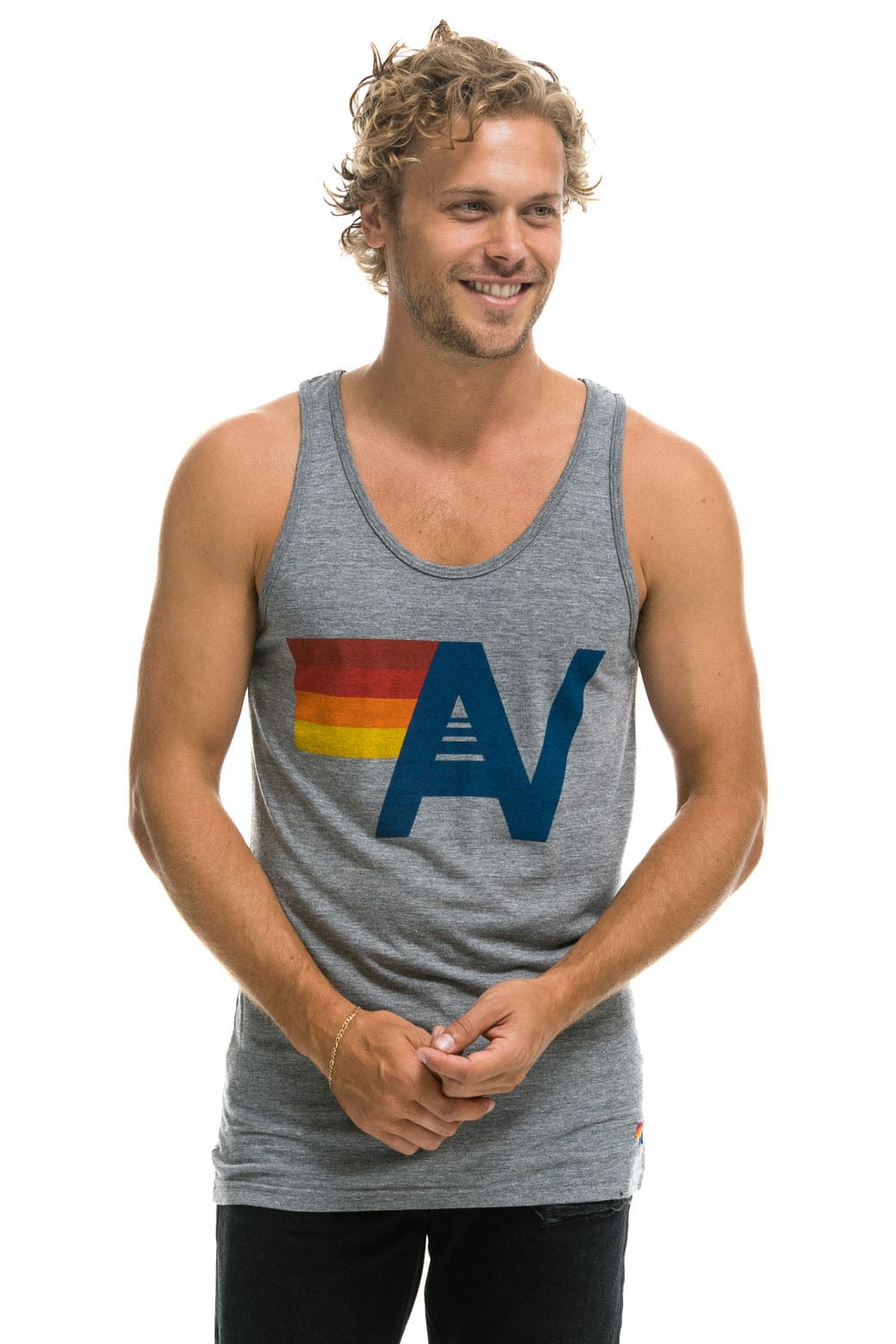 MEN'S LOGO TANK - HEATHER GREY Men's Tank Aviator Nation