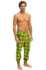 MEN'S PLAID LODGE PANT - AVOCADO PLAID Mens Sweatpants Aviator Nation