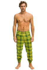 MEN'S PLAID LODGE PANT - AVOCADO PLAID Mens Sweatpants Aviator Nation