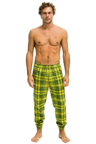 MEN'S PLAID LODGE PANT - AVOCADO PLAID Mens Sweatpants Aviator Nation