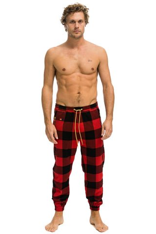 MEN'S PLAID LODGE PANT - BUFFALO PLAID Mens Sweatpants Aviator Nation