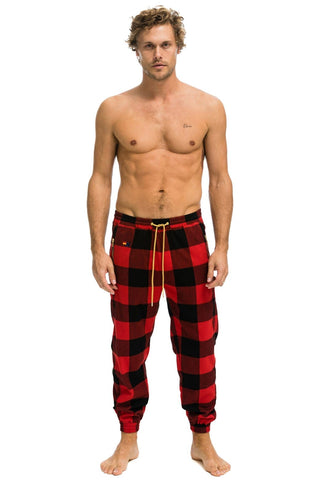 MEN'S PLAID LODGE PANT - BUFFALO PLAID Mens Sweatpants Aviator Nation