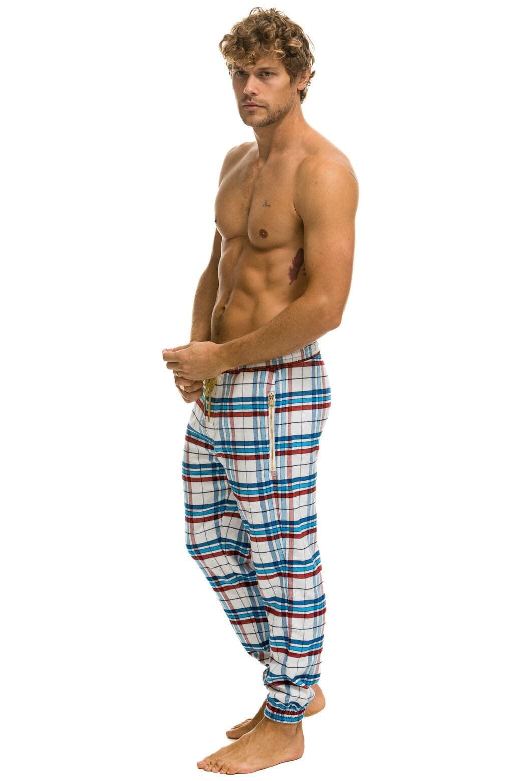 MEN'S PLAID LODGE PANT - MONTAUK PLAID Men's Sweatpants Aviator Nation