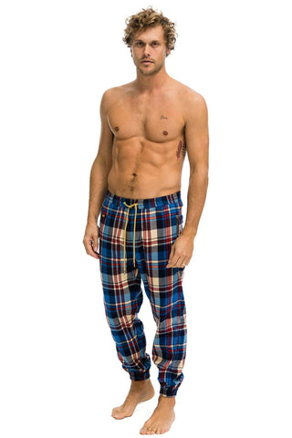 MEN'S PLAID LODGE PANT - PATRIOT PLAID Mens Sweatpants Aviator Nation