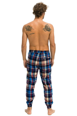 MEN'S PLAID LODGE PANT - PATRIOT PLAID Mens Sweatpants Aviator Nation