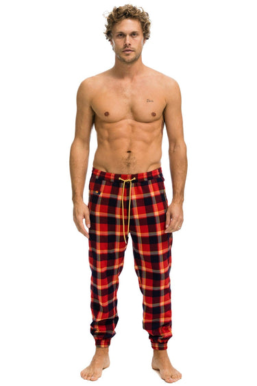 MEN'S PLAID LODGE PANT - RUGBY PLAID Mens Sweatpants Aviator Nation
