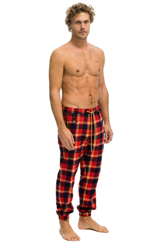 MEN'S PLAID LODGE PANT - RUGBY PLAID Mens Sweatpants Aviator Nation