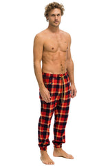 MEN'S PLAID LODGE PANT - RUGBY PLAID Mens Sweatpants Aviator Nation