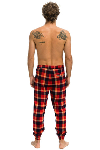 MEN'S PLAID LODGE PANT - RUGBY PLAID Mens Sweatpants Aviator Nation