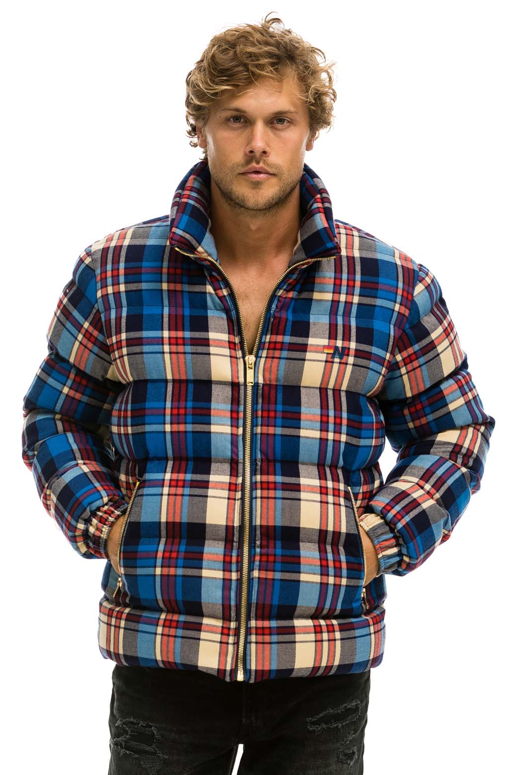 MEN'S PLAID TRAVELER JACKET - PATRIOT PLAID Jacket Aviator Nation