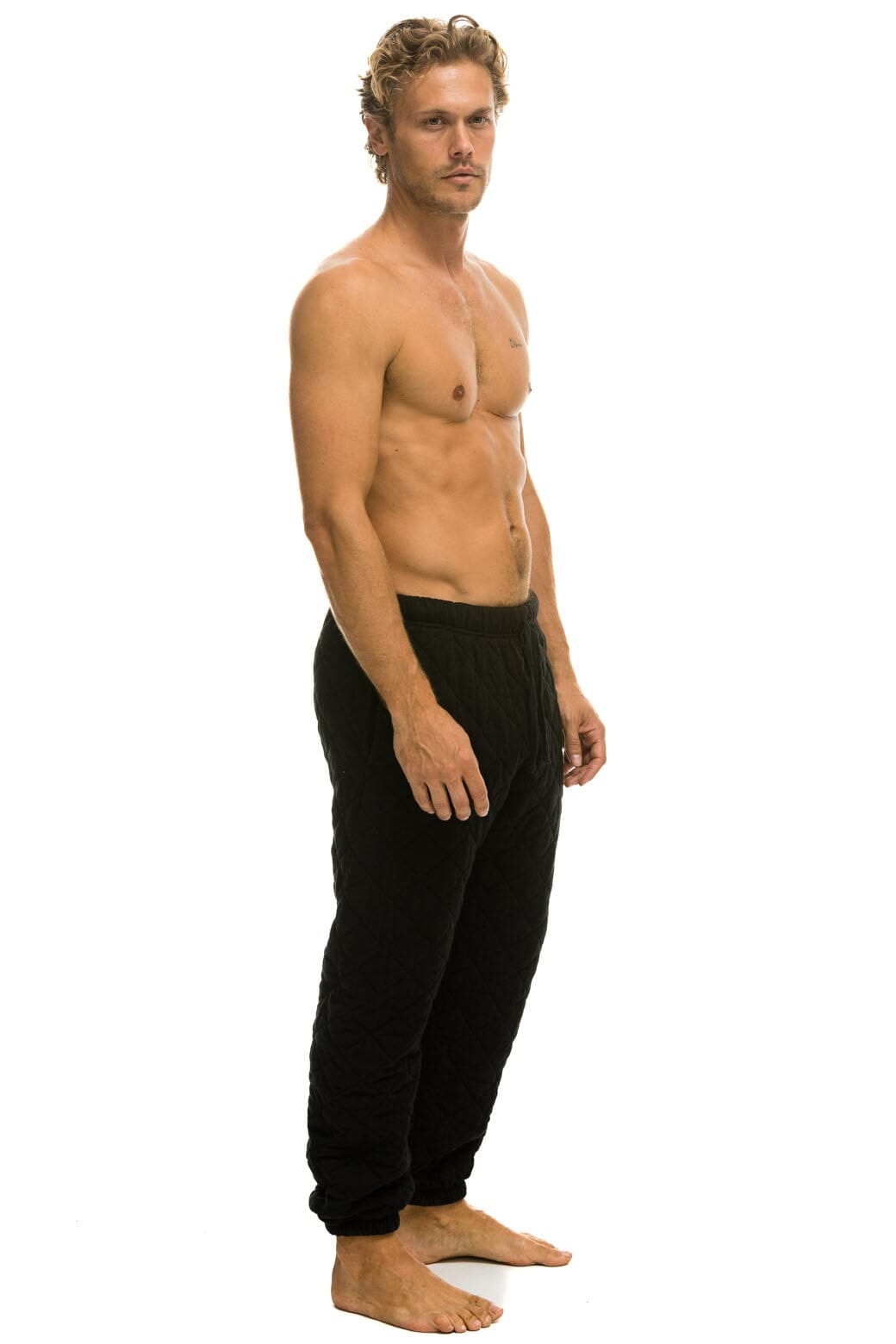 MEN'S QUILTED SWEATPANTS - BLACK Mens Sweatpants Aviator Nation