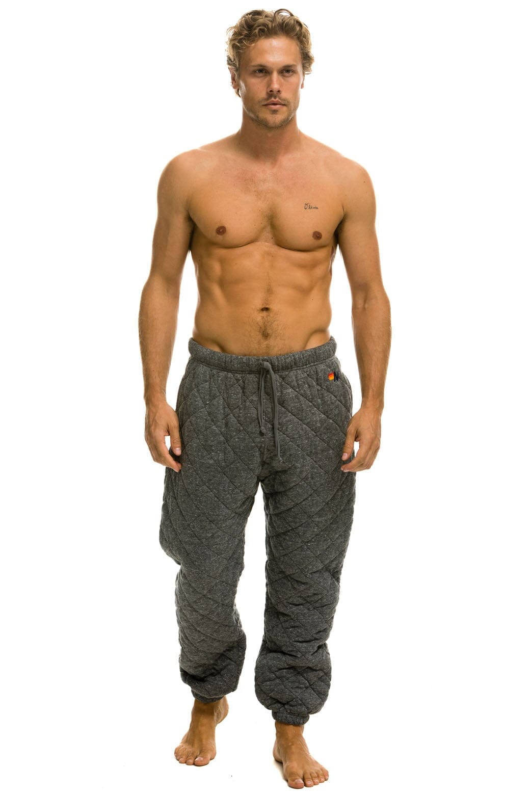MEN'S QUILTED SWEATPANTS - HEATHER Mens Sweatpants Aviator Nation
