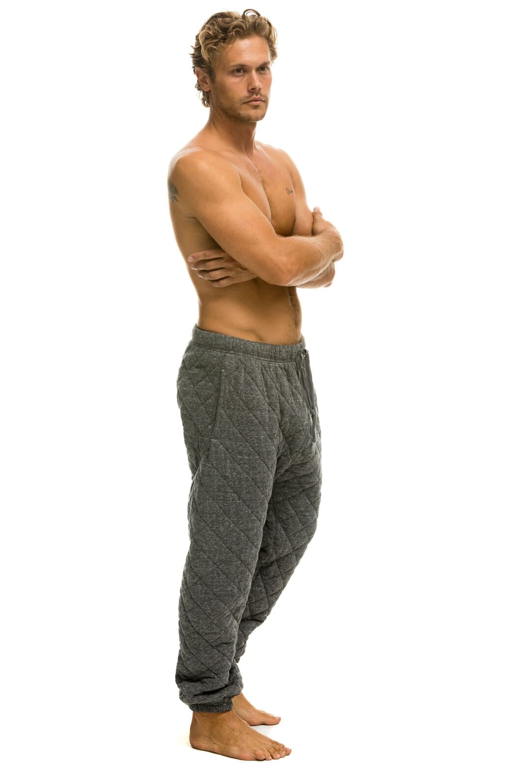 MEN'S QUILTED SWEATPANTS - HEATHER Mens Sweatpants Aviator Nation